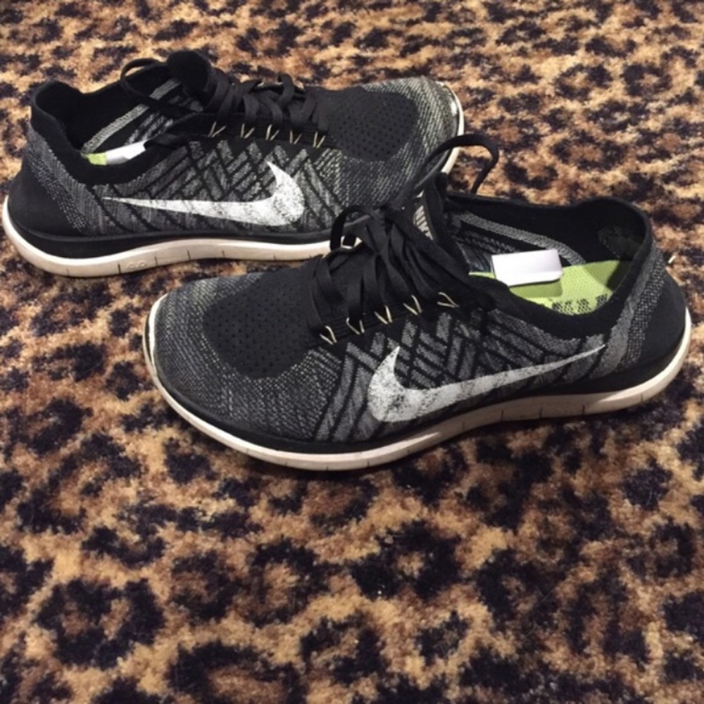 Nike Free 4.0 Flyknit Black/White Sz 9.5